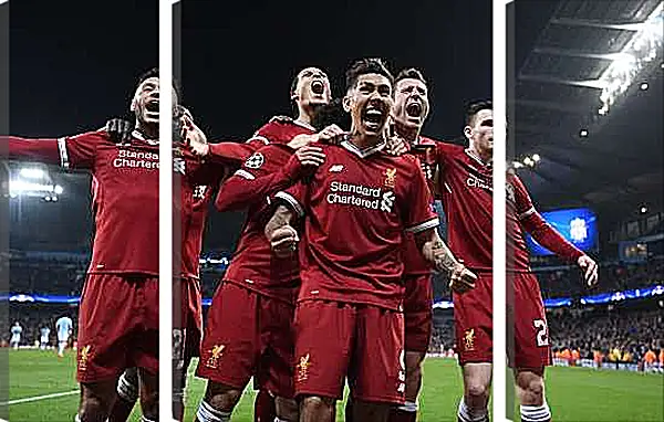 Модульная картина - Празднование гола. Ливерпуль. Liverpool
