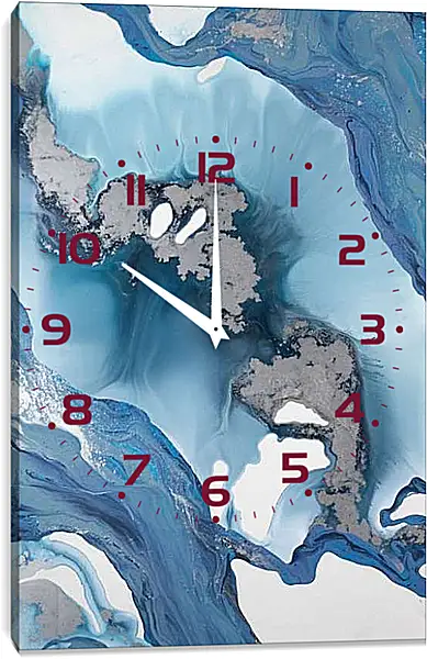 Часы картина - Abstraction silver island. Mari Dein