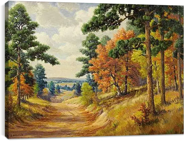 Постер на подрамнике - Лес. Осень