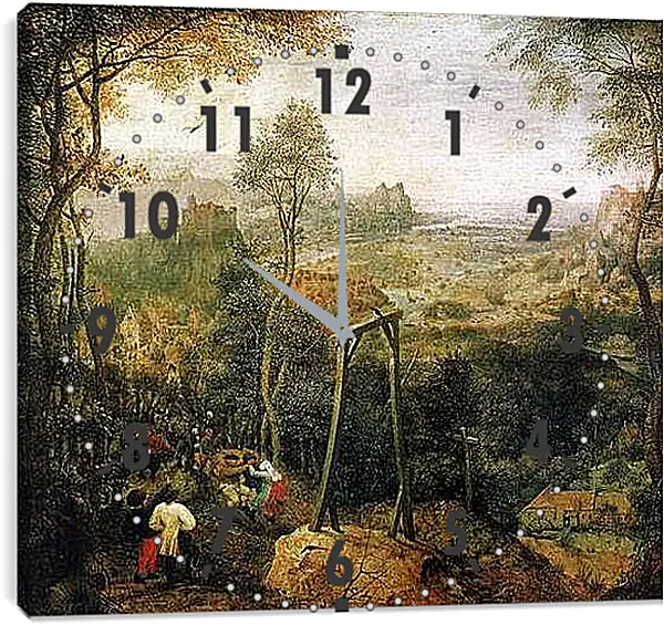 Часы картина - Die Elster auf dem Galgen. Брейгель Питер Старший