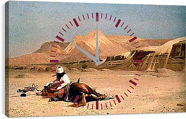 Часы картина - Rider and His Steed In The Desert. Жан-Леон Жером