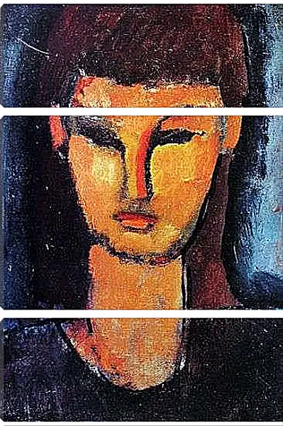 Модульная картина - Head of a young woman. Голова молодой женщины. Амедео Модильяни