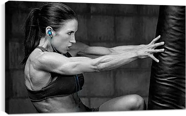 Постер на подрамнике - Тренировка с грушей