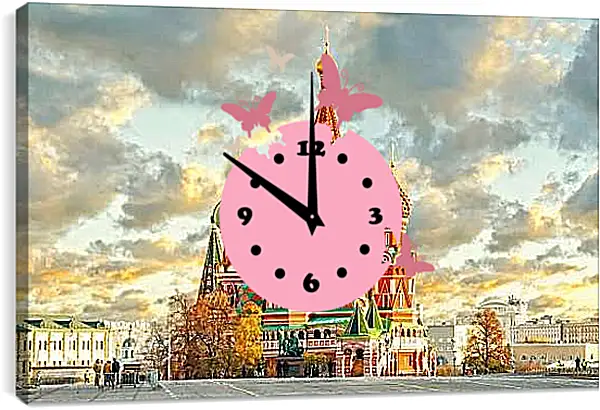 Часы картина - Красочная Москва