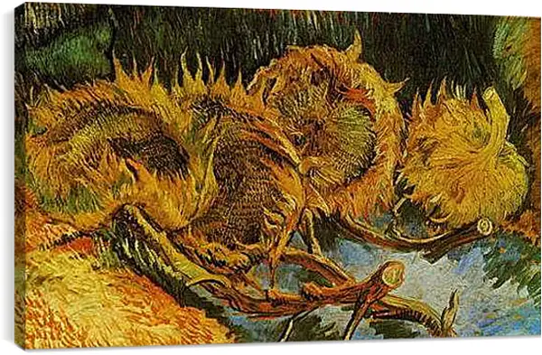 Постер на подрамнике - Four Cut Sunflowers. Винсент Ван Гог