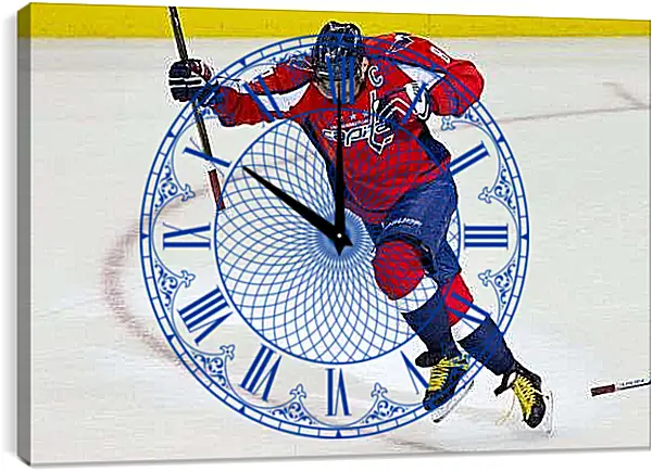 Часы картина - Александр Овечкин празднует гол. Вашингтон Кэпиталз