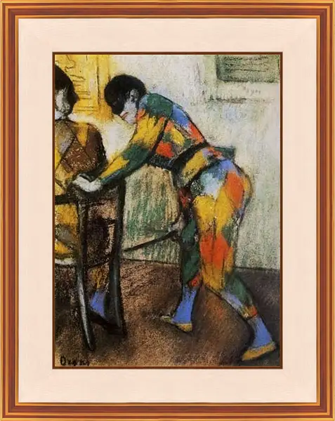 Картина в раме - Deux arlequins. Эдгар Дега