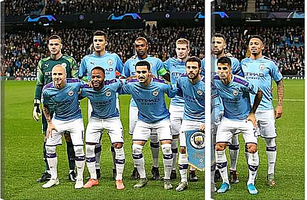 Модульная картина - Фото перед матчем. Манчестер Сити. Manchester City