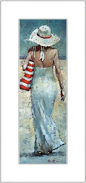 Картина в раме - Полосатая пляжная сумка