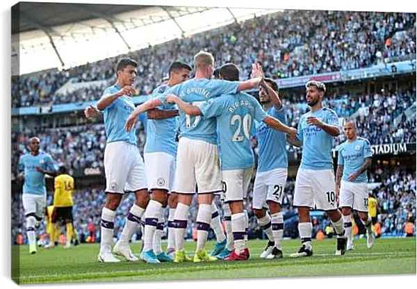 Постер на подрамнике - Празднование гола. Манчестер Сити. Manchester City