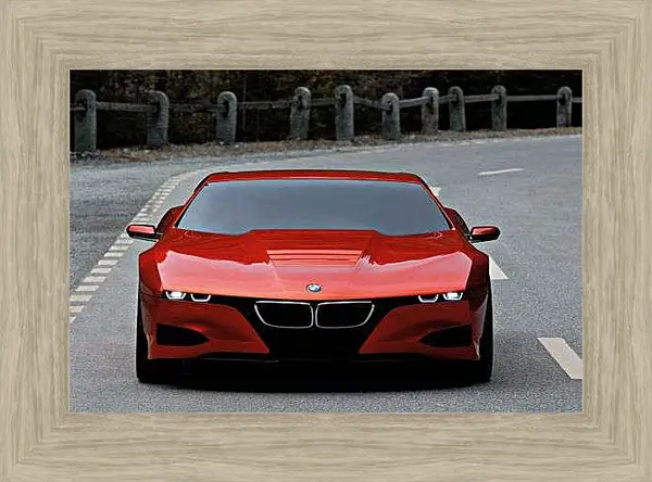 Картина в раме - Красная БМВ
