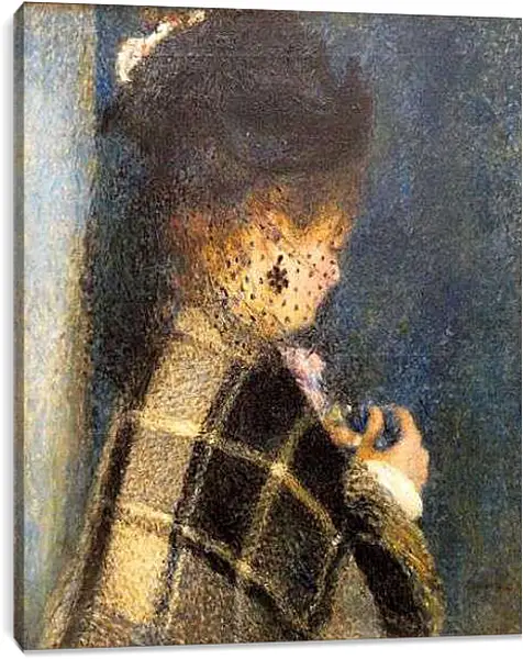 Постер на подрамнике - Young Woman with a Veil. Пьер Огюст Ренуар