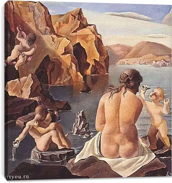 Постер на подрамнике - Venus with Cupids. Сальвадор Дали