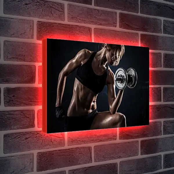 Лайтбокс световая панель - Работа с одной гантелей на бицепс