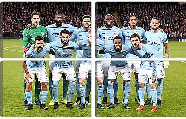 Модульная картина - Фото перед матчем. Манчестер Сити. Manchester City