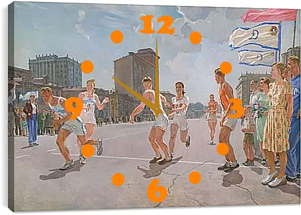 Часы картина - Эстафета. Александр Дейнека