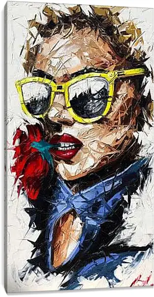 Постер на подрамнике - С цветком в зубах