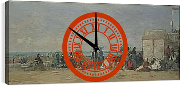 Часы картина - Beach Scene, Trouville (1) Эжен Буден