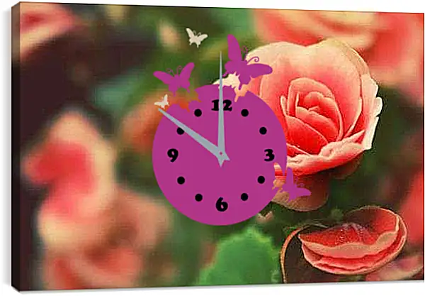 Часы картина - Роза