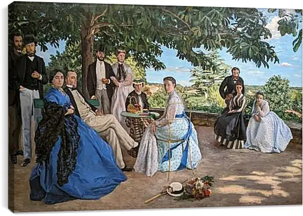 Постер на подрамнике - В Кругу Семьи (Семейный Портрет). Жан Фредерик Базиль