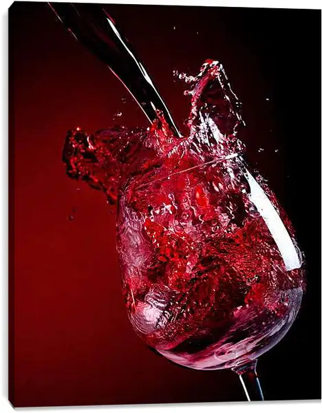 Постер на подрамнике - Брызги красного. Бурлящий Рубин.