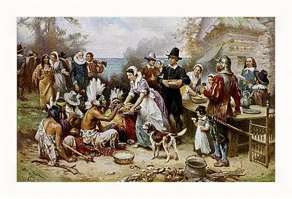Картина в раме - The First Thanksgiving. Жан-Леон Жером