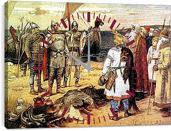 Часы картина - Призвание варягов. Виктор Васнецов