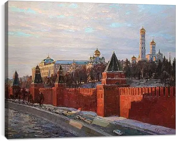 Постер на подрамнике - Вечерние краски Кремля