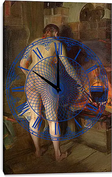 Часы картина - Potatiskitteln. Андерс Цорн