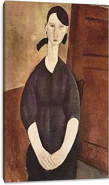 Постер на подрамнике - Portrat der Paulette Jourdain. Портрет Полетт Журден. Амедео Модильяни