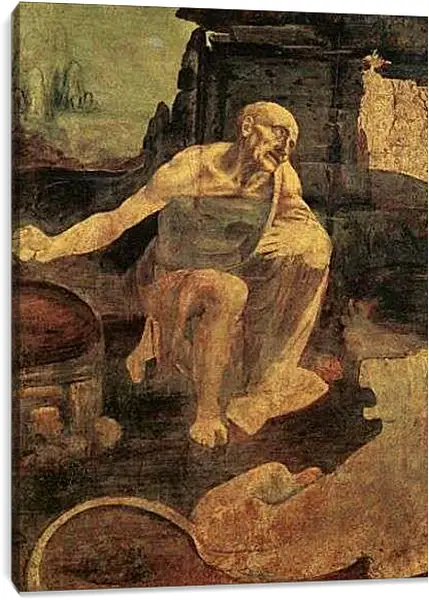Постер на подрамнике - Святой Иероним. Леонардо да Винчи