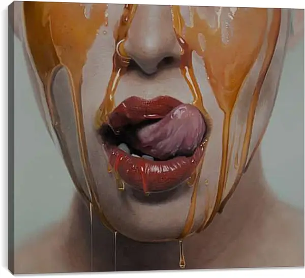 Постер на подрамнике - Алые губки