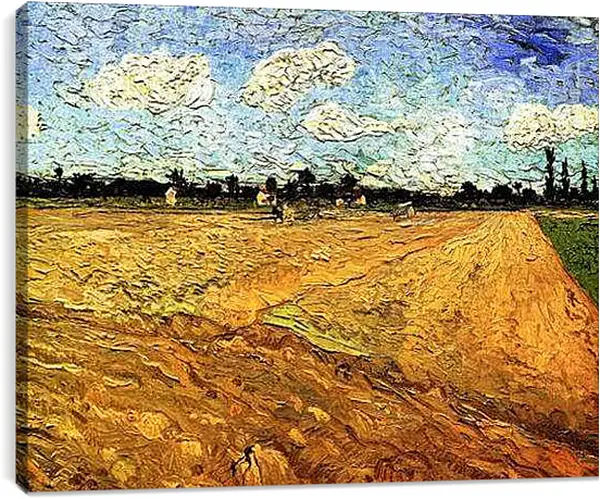 Постер на подрамнике - Ploughed Field. Винсент Ван Гог