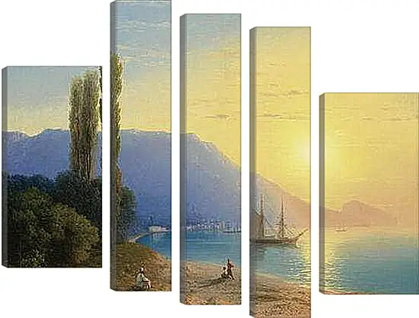 Модульная картина - Восход солнца у берегов Ялты. Иван Айвазовский