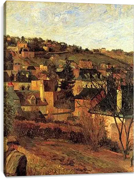 Постер на подрамнике - Les toits bleus. Поль Гоген