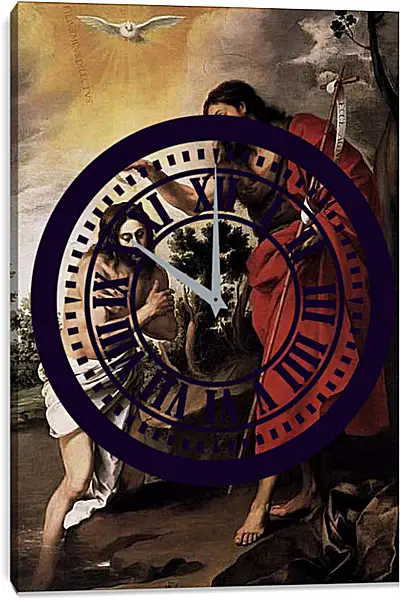 Часы картина - Крещение Христа. Бартоломе Эстебан Мурильо