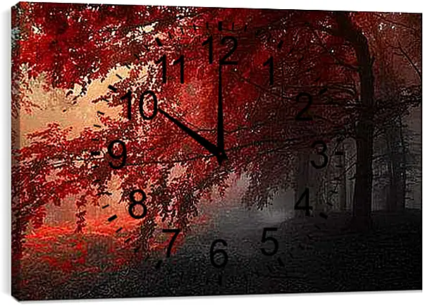 Часы картина - Красная осень