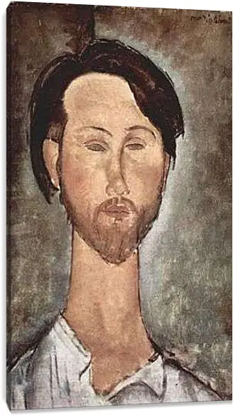 Постер на подрамнике - Portrat des Leopold Zborowski. Портрет Леопольда Зборовски. Амедео Модильяни