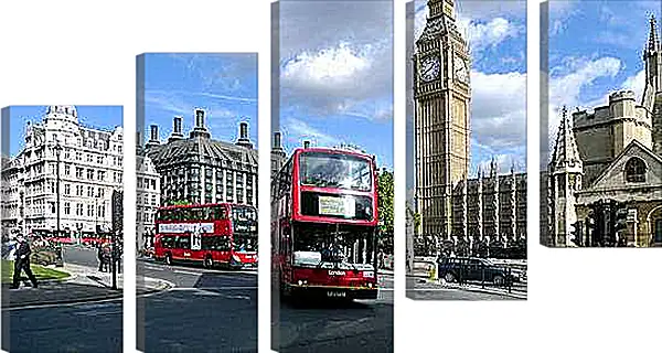 Модульная картина - Лондон. Красный автобус.