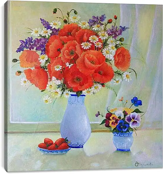 Постер на подрамнике - Цветы в вазе