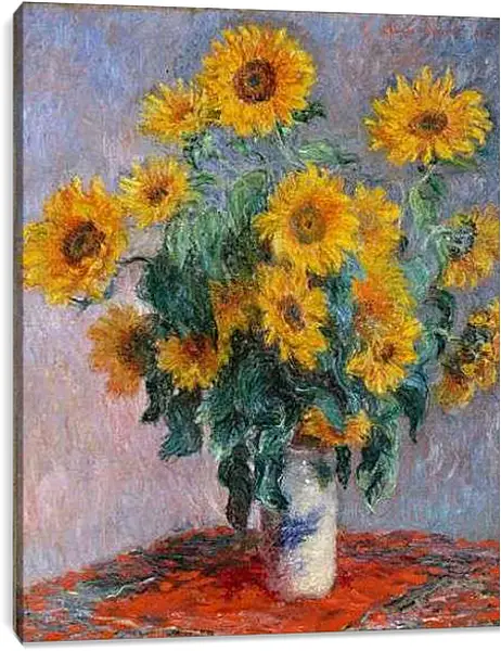 Постер на подрамнике - Bouquet of sunflowers. Клод Моне