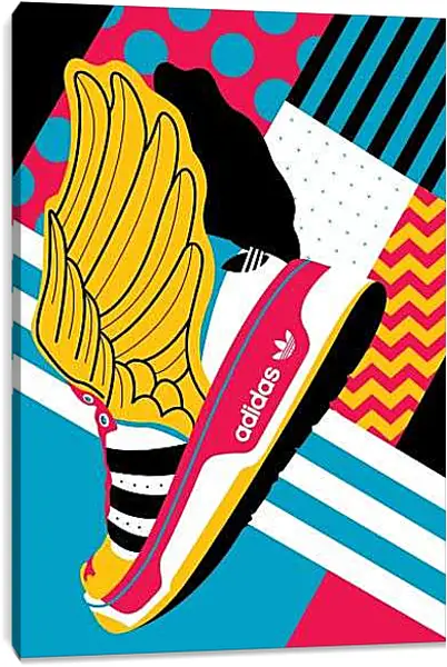 Постер на подрамнике - Крылатые сандалии Адидас