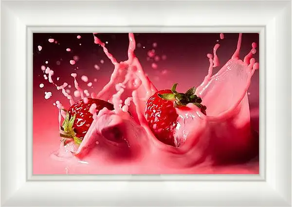 Картина в раме - Клубника. Сочная Клубника.
