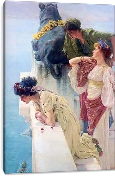 Постер на подрамнике - A Coign of Vantage. Лоуренс Альма-Тадема