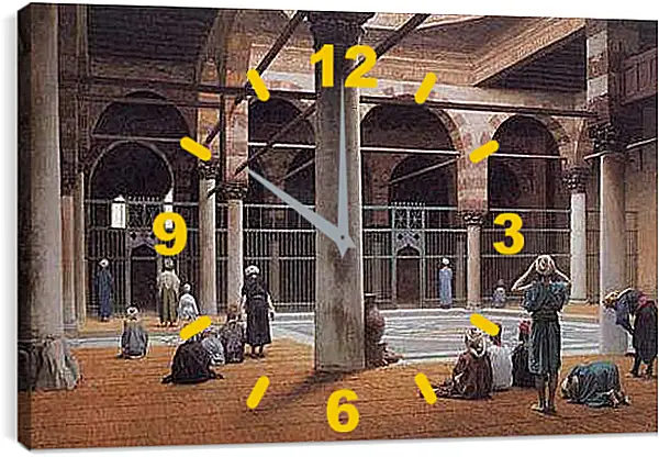 Часы картина - Interior of a Mosque. Жан-Леон Жером