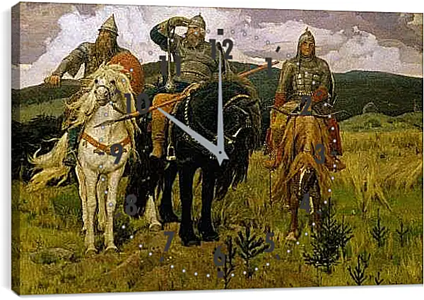 Часы картина - Три богатыря. Виктор Васнецов