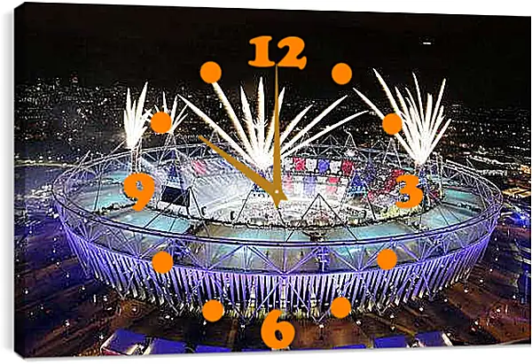 Часы картина - Салют на стадионе