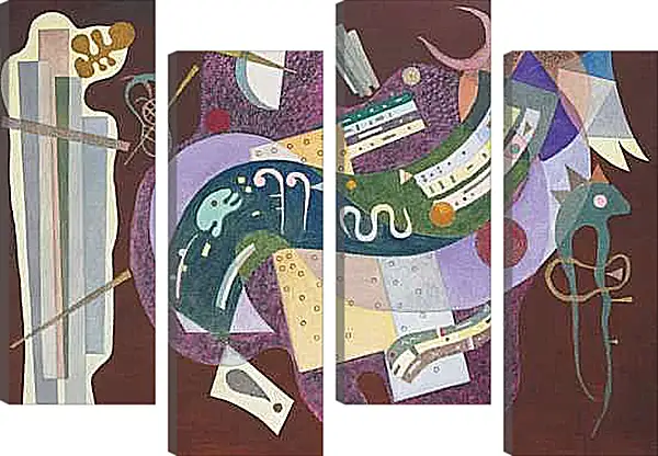 Модульная картина - Негнущееся и согнутое. Кандинский Василий