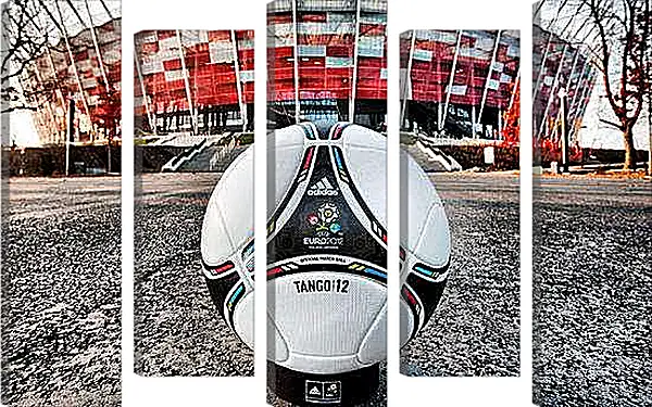 Модульная картина - Мяч на фоне стадиона