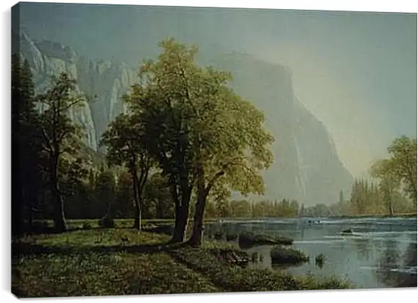 Постер на подрамнике - El Capitan, Yosemite Valley. Эль-Капитан. Альберт Бирштадт